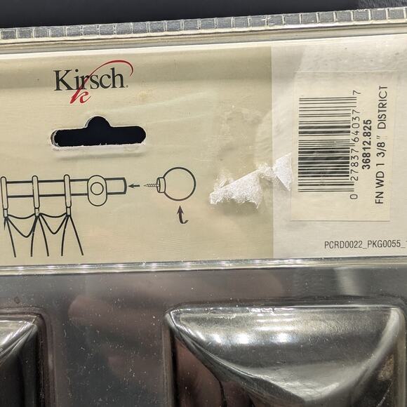 Vintage Black Curtain Rod Finials Kirsch New old stock Black Screw on  1 3/8" - Picture 7 of 9